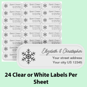 Clear Snowflake Return Address Custom Transparent  Sticker