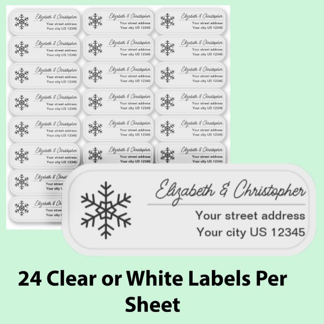Clear Snowflake Return Address Custom Transparent  Sticker (Creator Uploaded)