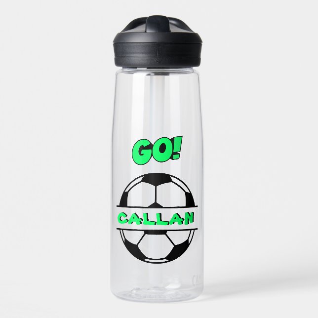 Clear Soccer Water Bottle (22 oz.) (Front)