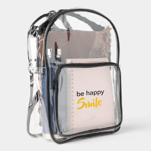 Clear Stadium Backpack School Be Happy Smile