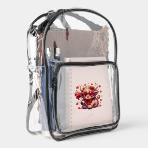 Clear Stadium Backpack School Loving Cow