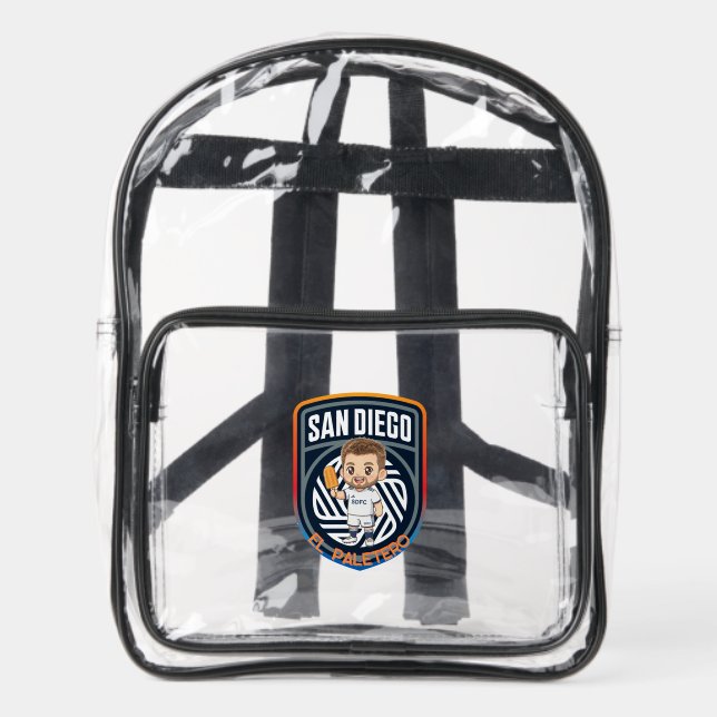 Clear Stadium Backpack - SDFC "El Paletero" (Front)