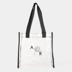 Clear Stadium Bag Monogram Floral Cheer Bag