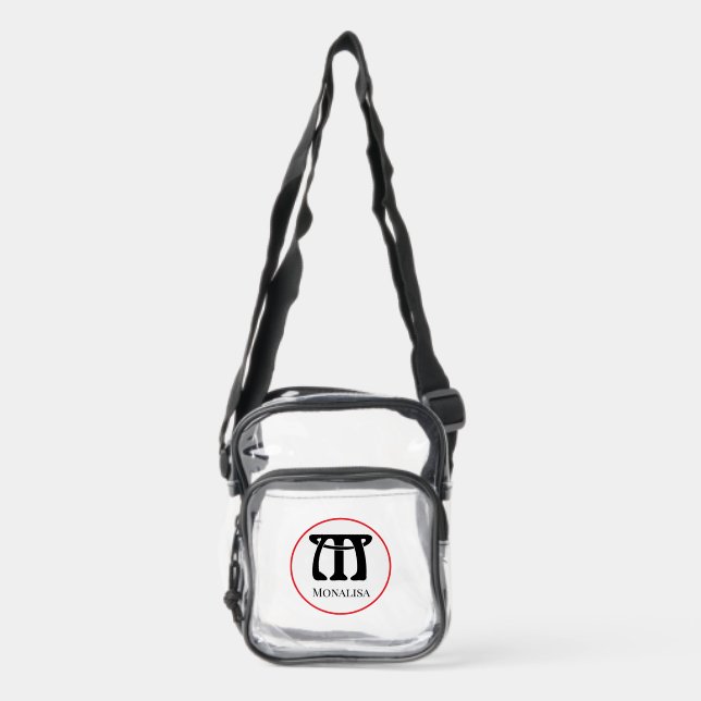 Clear Stadium Bag - simple Initial Letter M (Front)