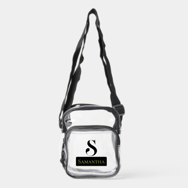 Clear Stadium Bag - simple Initial Letter S (Front)