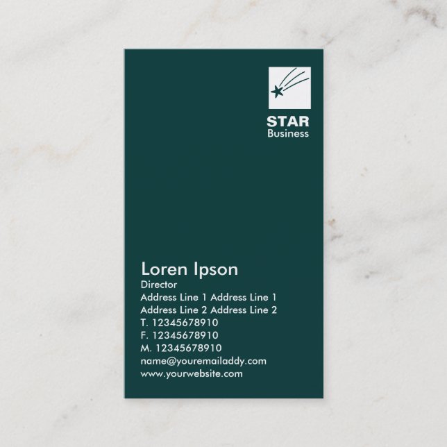 Clear Star - Dark Green Business Card (Front)