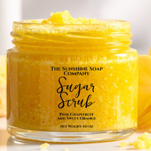 Clear Sugar Scrub Label Black Text