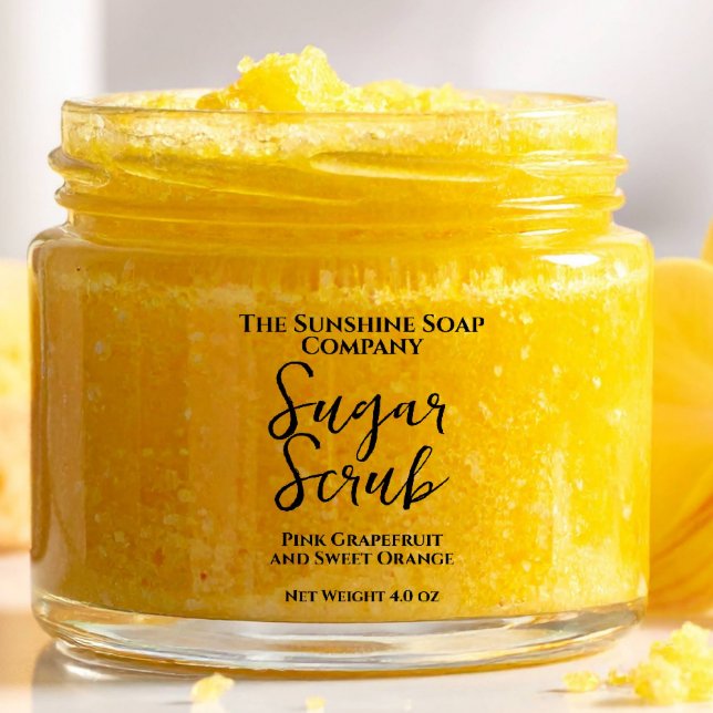 Clear Sugar Scrub Label Black Text (Creator Uploaded)