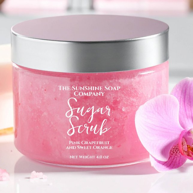 Clear Sugar Scrub Label White Text (Creator Uploaded)