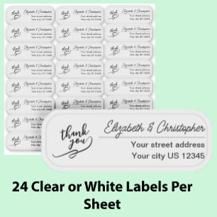 Clear Thank You Return Address Custom Transparent  Sticker