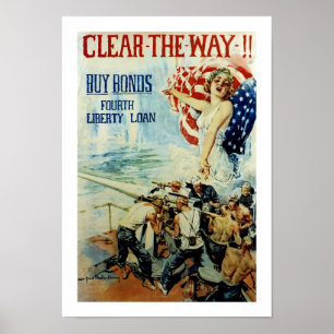 Clear the Way!! - Fourth Liberty Loan Poster