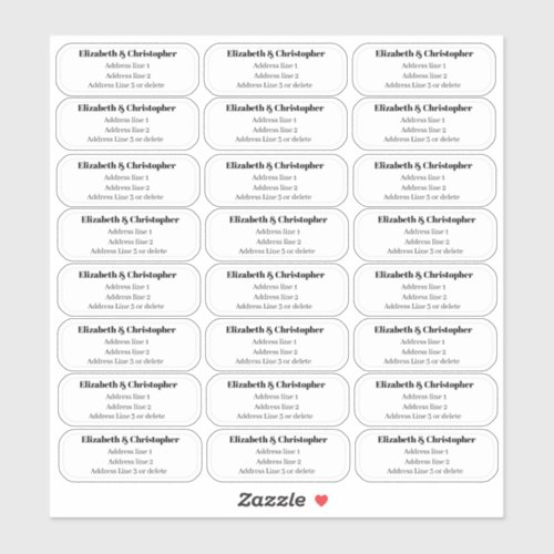 Clear Three Line Return Address Transparent Sticker
