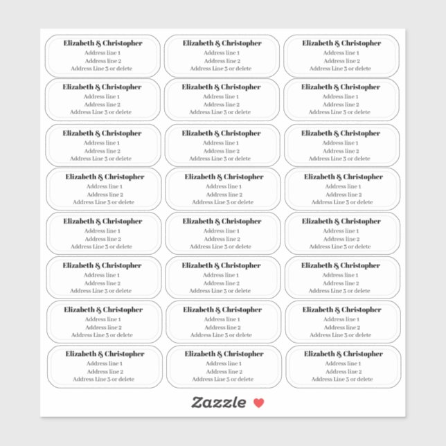 Clear Three Line Return Address Transparent Sticker (Sheet)