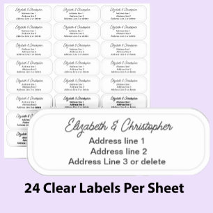 Clear Three Line Return Address Transparent Sticker