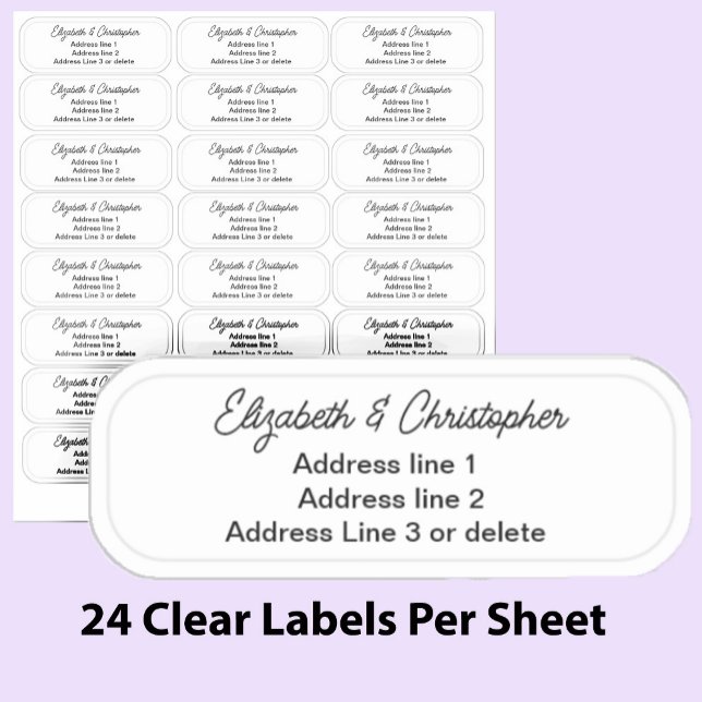 Clear Three Line Return Address Transparent  Sticker (Creator Uploaded)