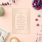 Clear Transparent Gold Arches Monogram Wedding