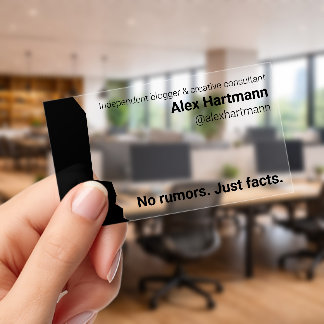 Clear Transparent Super Blogger Consultant  Business Cards
