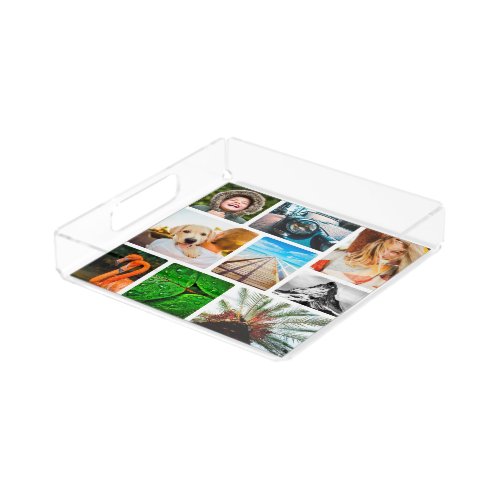 Clear Tray Your Own 9 Photo Collage Framed White