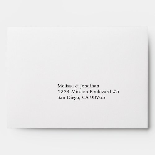 Clear type print custom pre filled address RSVP Envelope