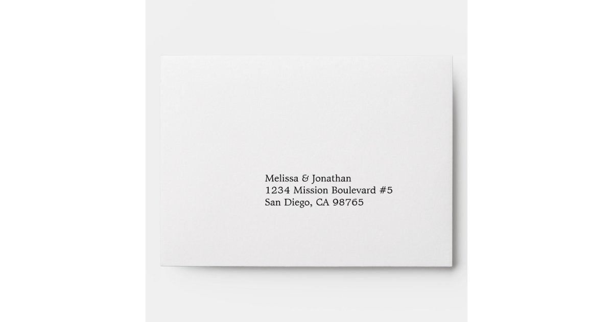 Clear type print custom pre filled address RSVP Envelope
