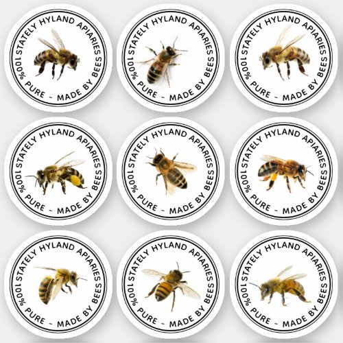 Clear Vinyl Realistic Bee Product Labels 125  