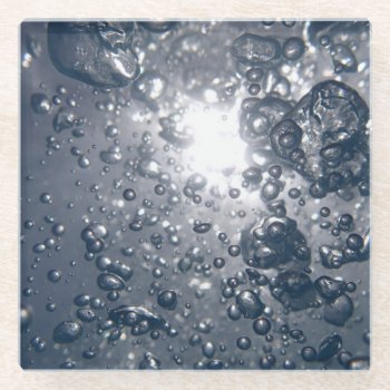 Clear Water Bubbles Glass Coaster by beachcafe at Zazzle