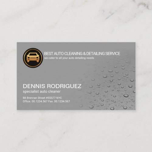 Clear Water Drops Design Automotive Car Wash Business Card
