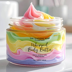 Clear Whipped Body Butter Label Black Text