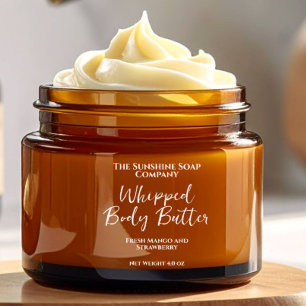 Clear Whipped Body Butter Label White Text