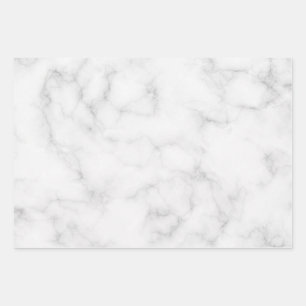 Clear White Marble Wrapping Paper Sheets