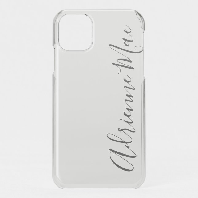 Clear White Satin Mist Personalized iPhone 11 Case (Back)