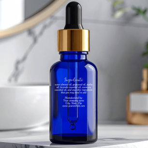 Clear with white text Ingredients Label