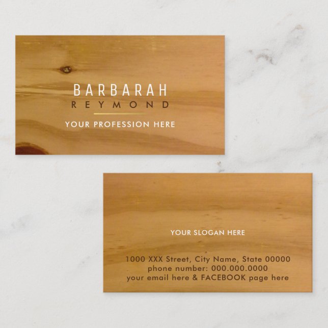 clear wood texture design for any professional business card (Front/Back)