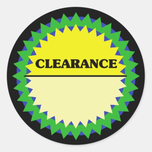CLEARANCE PRICE TAG Retail Sticker