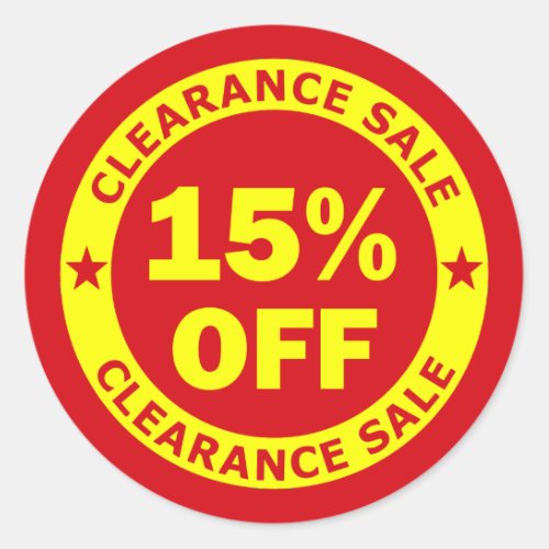 Clearance Sale 15 Percent Off Classic Round Sticker