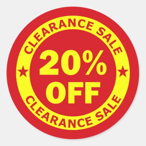 Clearance Sale 20 Percent Off Classic Round Sticker