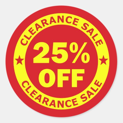 Clearance Sale 25 Percent Off Classic Round Sticker