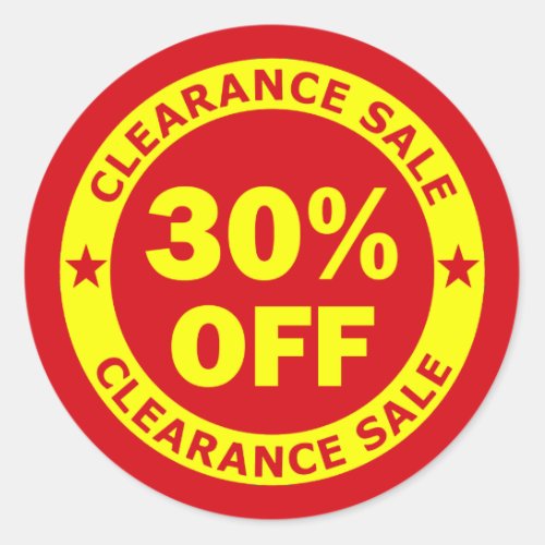 Clearance Sale 30 Percent Off Classic Round Sticker