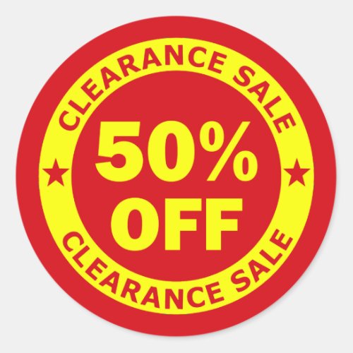 Clearance Sale 50 Percent Off Classic Round Sticker