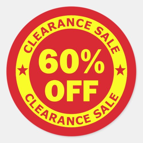 Clearance Sale 60 Percent Off Classic Round Sticker