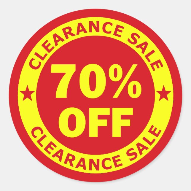 Clearance Sale 70 Percent Off Classic Round Sticker (Front)