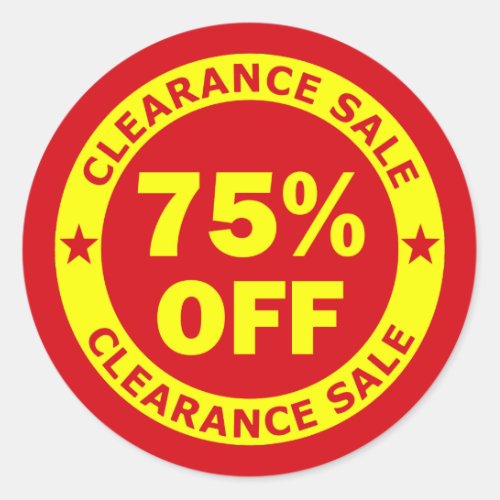 Clearance Sale 75 Percent Off Classic Round Sticker