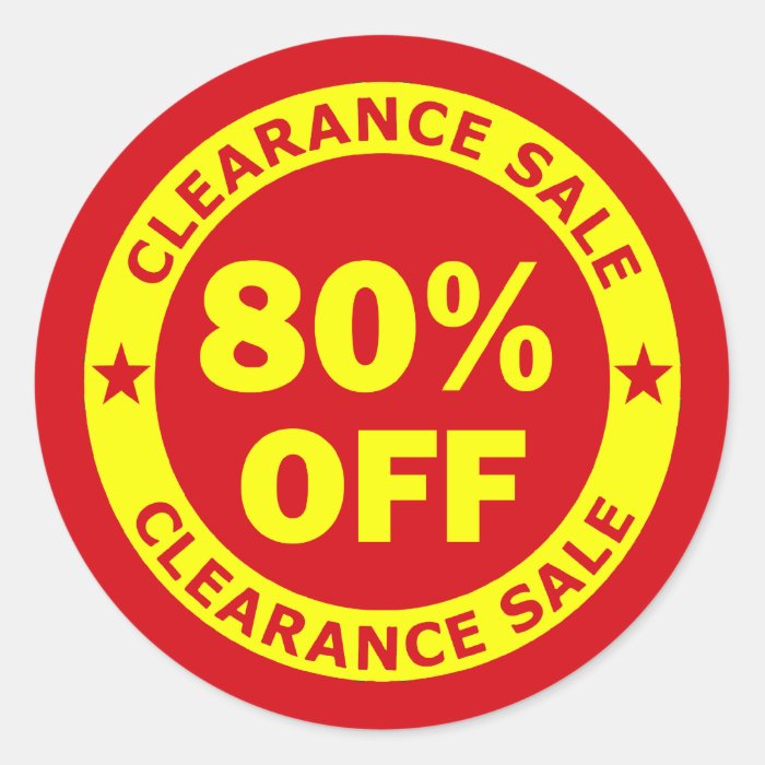 Clearance Sale 80 Percent Off Stickers