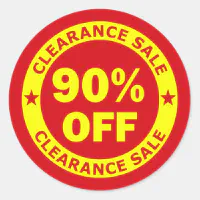 https://rlv.zcache.com/clearance_sale_90_percent_off_classic_round_sticker-r34925f024fff4a8394b6b09567f7f865_0ugmp_8byvr_200.webp