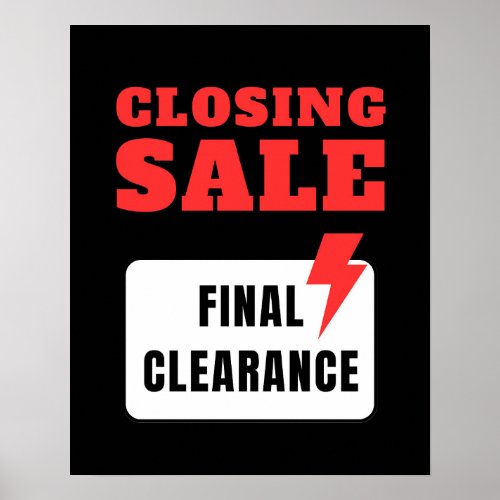 Clearance Sale Sign Retail Store Closing Sale Poster