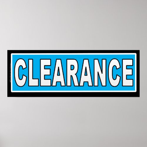 Clearance Sign For Retail Store Use