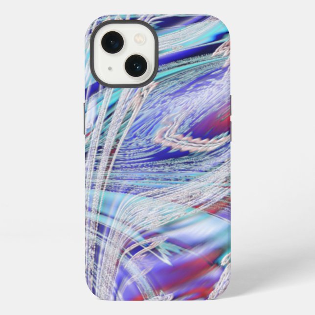 Cleared crossed bird feathers iphone case (Back)