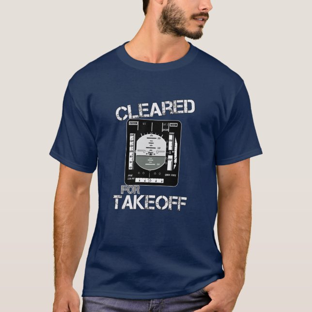 Cleared for Takeoff - Pilot Cockpit Speedometer T-Shirt (Front)