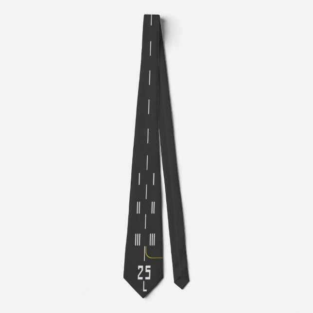 Cleared to Land 25L Airport Runway Neck Tie (Front)