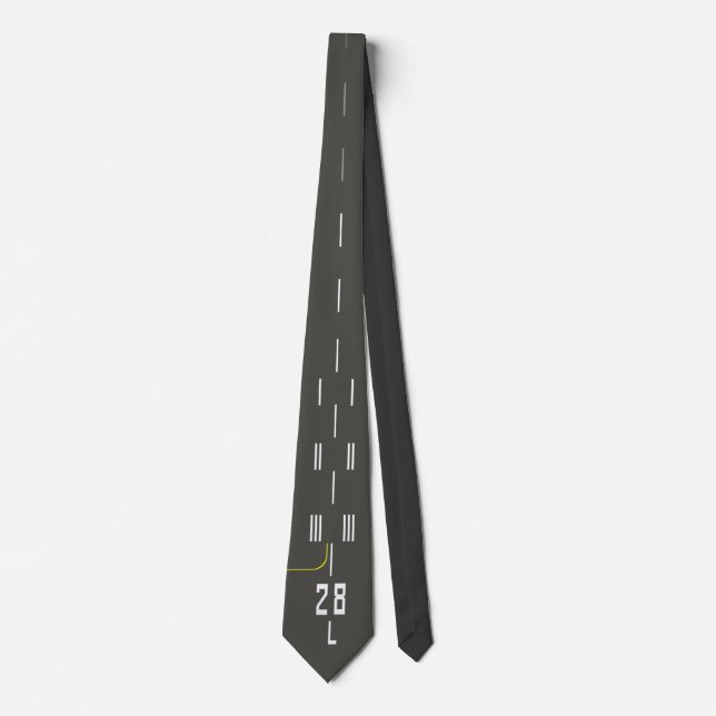 Cleared to Land 28L Airport Runway Neck Tie (Front)